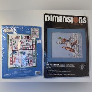 **2 Kits**Dimensions/Candamar Designs Counted Cross Stitch Kits
